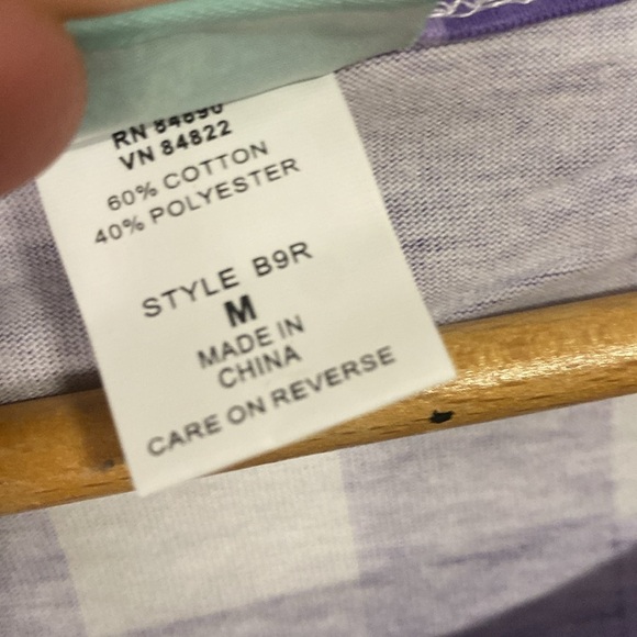 Sara Morgan medium purple checkered button down shirt - Picture 6 of 15